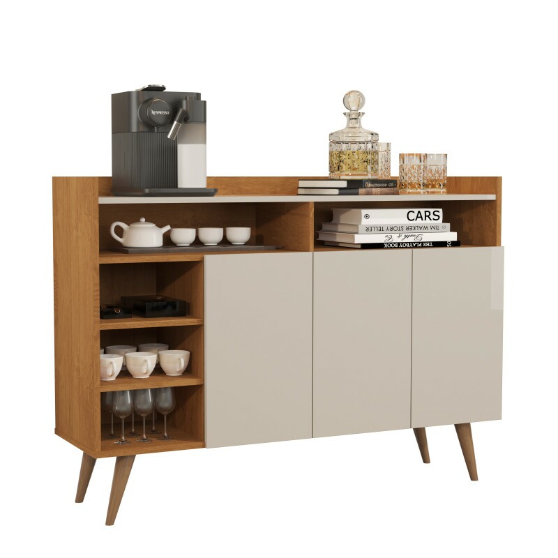 ategisシェルフ Buffet Aparador 3 Portas Retro Celta Nature Off White 161550 Giga