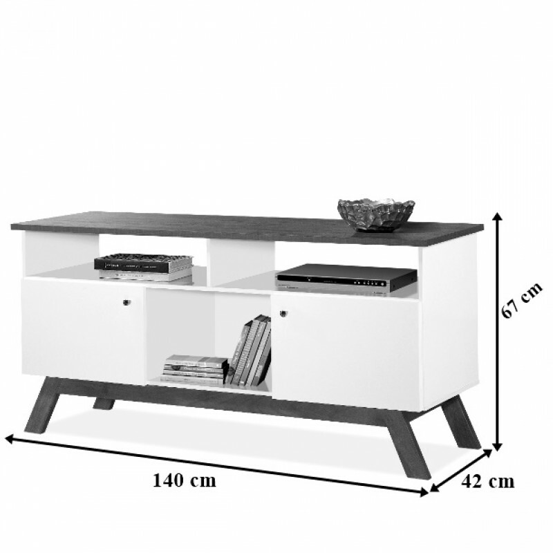 Rack Amsterdã Tebarrot Off White Madeira 2 Ptas Pé Madeira