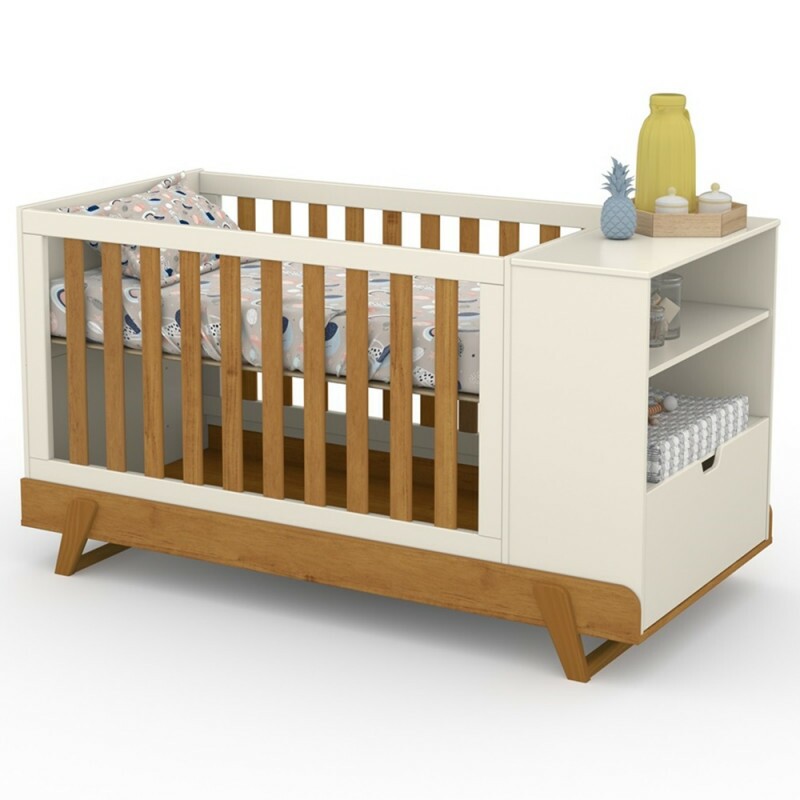Berço Bkids Matic MultiFuncional 61516 Off White Freijó Ec