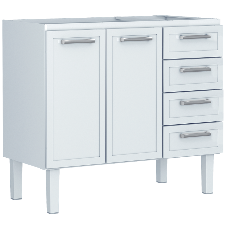 Gabinete De Aço P/ Pia 1,20 Apolo Flat 4G Branco 1732 Cozimax