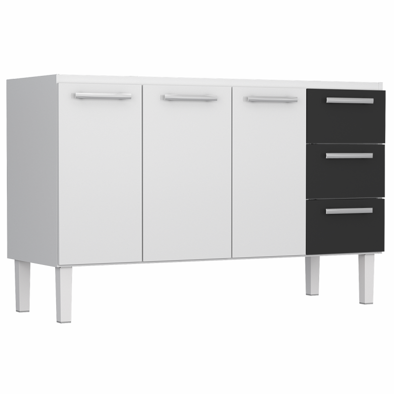 うさこページ Gabinete De Aço P/ Pia 1,60 Venus 3G Flat Preto 1563 Cozimax