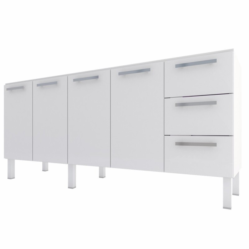 Gabinete De Aço P/ Pia 1,80 Venus 3G Flat Branco 1564 Cozimax