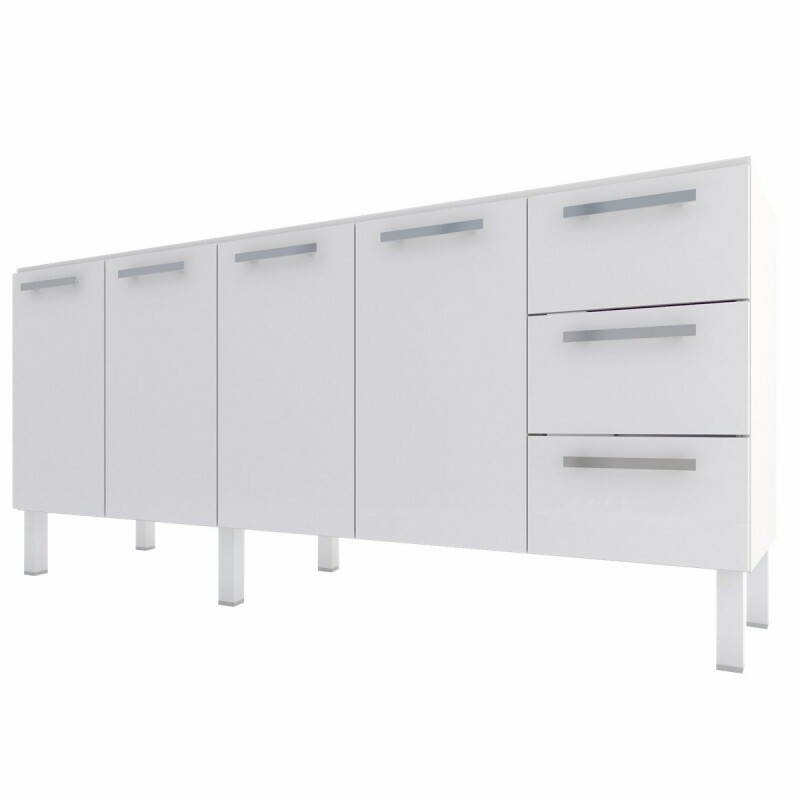 Gabinete De Aço P/ Pia 2,00 Venus 3G Flat Branco 1566 Cozimax