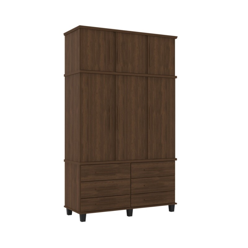 Guarda Roupa Triplex Prisma 03 Portas Noce Fabrimóveis