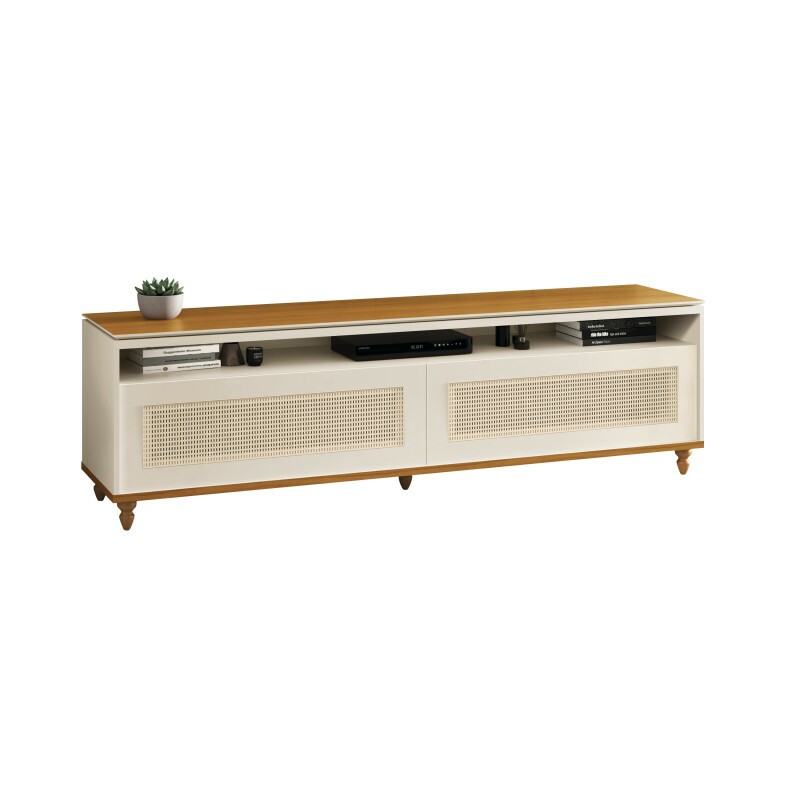 Rack Hanover 1.80 Off White Cedro Sala EDN MOVEIS