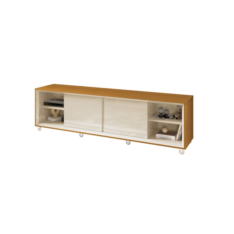 Rack Thor 1.80 Cedro Off White Sala EDN Moveis