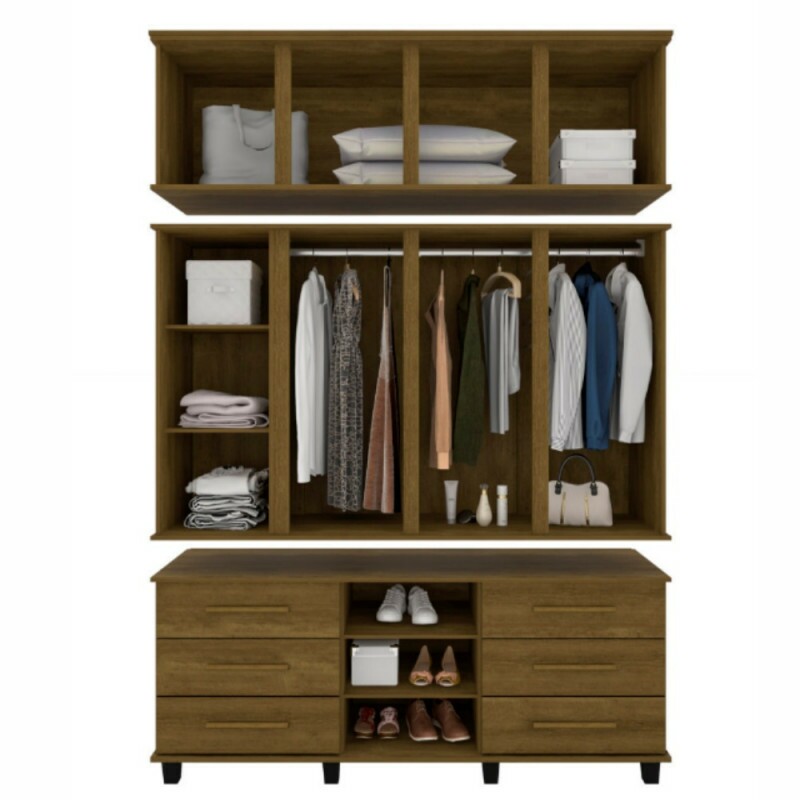 Guarda Roupa Triplex Prisma 04 Portas Imbuia Fabrimóveis