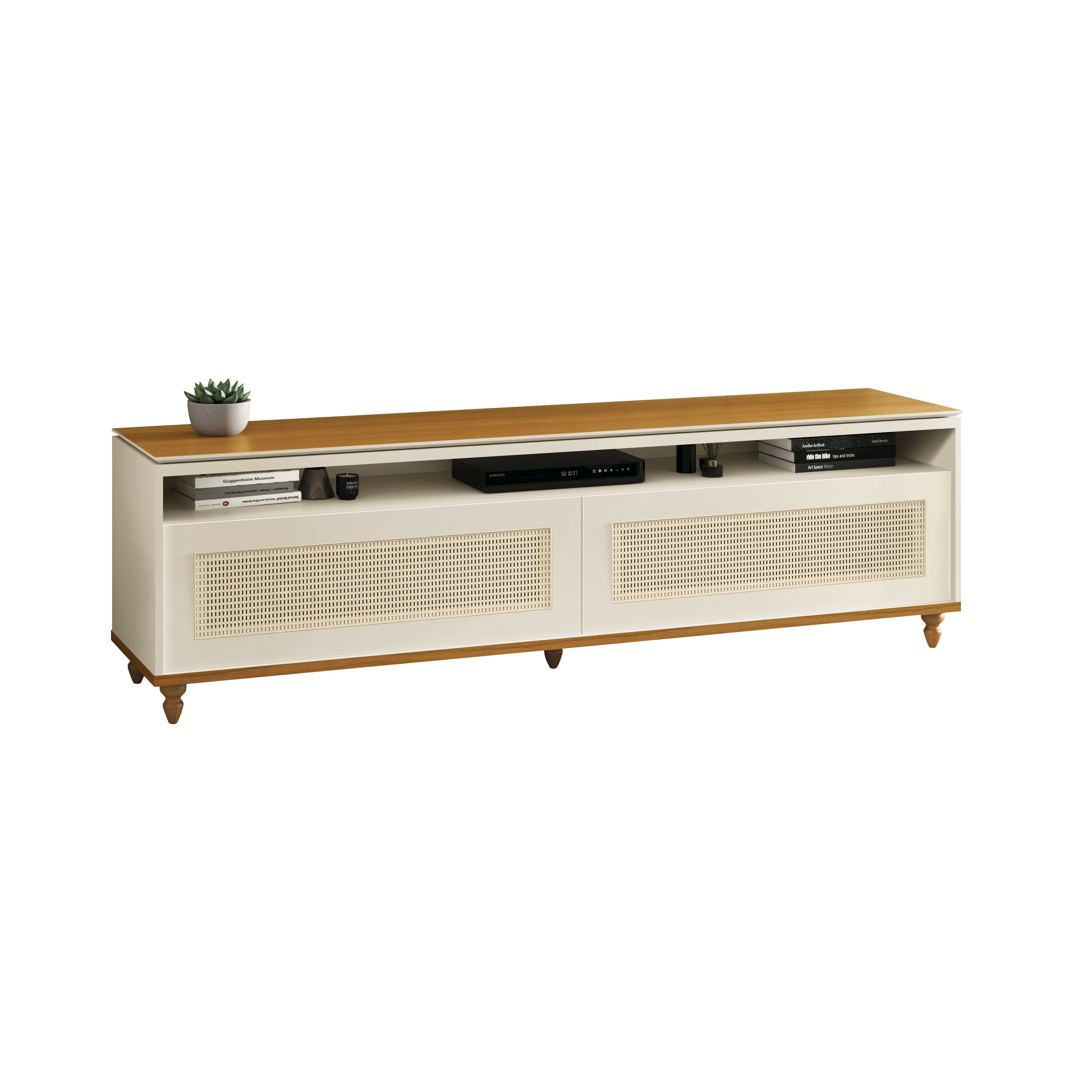Rack Hanover 1.80 Off White Cedro Sala EDN MOVEIS
