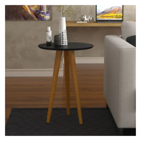 Mesa Lateral 4601 Pés Palito Preto Ofertamo Sala