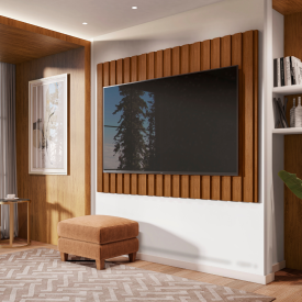  Painel Para Tv Até 65 Polegadas Gemini Ripado 1.80 Cedro