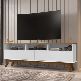 Rack Elegant 2 Portas Cinamomo Branco 2075678 Bechara 