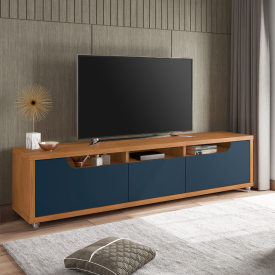 Rack Jersey 2.2 3 Gavetas Cedro Azul Cobaldo Casa D Móveis