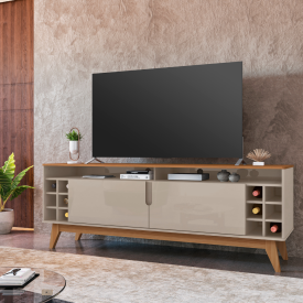 Rack Wine 1,35 m Off White Cedro Casa D Móveis Sala