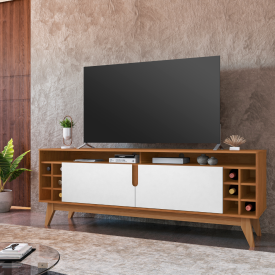 Rack Wine 1,60 m Cedro Branco Casa D Móveis Sala FORA DE LINHA