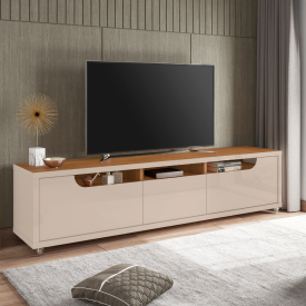 Rack Jersey 2.2 3 Gavetas Off White Cedro Casa D Móveis Sala