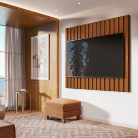  Painel Para Tv Até 60 Polegadas Gemini Ripado 1.58 Cedro