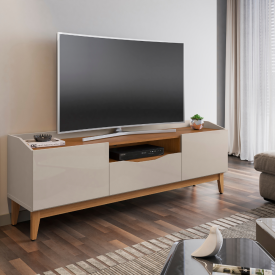 Rack Ravena 1.8 Off White Cedro 2 Portas Casa D Móveis 