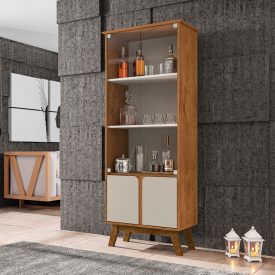 Cristaleira Madri Nature Off White 2076103 Bechara Móveis 