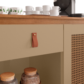 Aparador Café Rubi 1G Champagne/Cedro Casa D Móveis Sala FORA DE LINHA