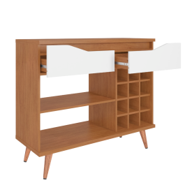 Aparador Bar Grace 2 Gavetas Cedro Branco Casa D Móveis