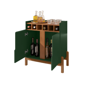 Bar Lizz Com Adega 2 Portas Verde Oliva Cedro Casa D Móveis FORA DE LINHA