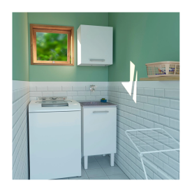 Gabinete em Aço Vênus Branco com tanque 50 Branco - Cozimax