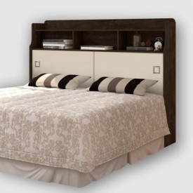 Cabeceira Box Jéssica Flex Cambel 1.40 Chocolate Off White