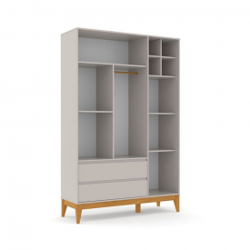 Roupeiro Nature Clean 03 Ptas Cinza Eco Wood 70467 Matic