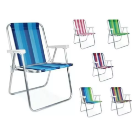  Cadeira De Praia Mor Alta Conforto 110kg	