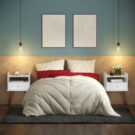 Conj. 2 Mesas de Cab. Bill Branco 1 Gaveta Patrimar