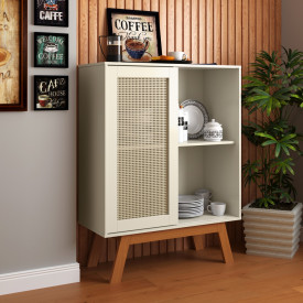 Cantinho do Café Alto Rattan Off White Ofertamo Móveis