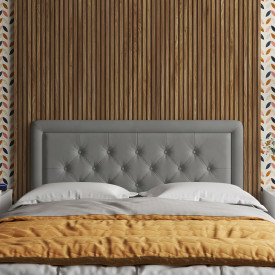 Cabeceira Box Slim Capitonê 1.4 Retrô Pávia Cinza - Ofertamo