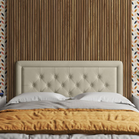 Cabeceira Box Slim Capitonê 1.4 Retrô Pávia Bege - Ofertamo