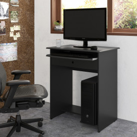 Mesa de Computador Prática Com Gaveta Ej Móveis Preto 6720