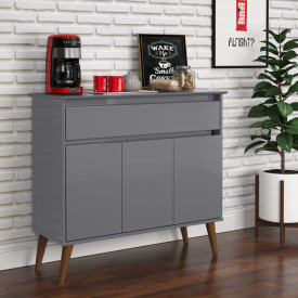 Aparador Zeus1 Gaveta Cinza EJ Móveis