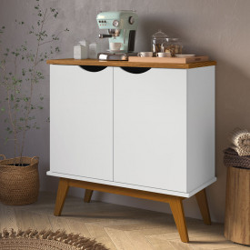 Buffet Prism 2 Portas Branco Acetinado Cumaru Patrimar 