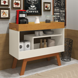 Cantinho do Café com Bandeja Arthur Off White Ofertamo Móveis