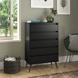 Cômoda Nina 5 Gavetas Preto 29520 EJ Móveis