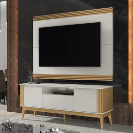 Painel Garden 2.20 Fendi Freijó Nobre Sala EDN Moveis