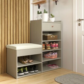 Sapateira Hall Off White com 1 Gaveta Patrimar 
