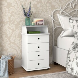 Mesa de Cabeceira Luxo II Ej Móveis Branco 3300 4G Quarto