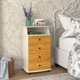 Mesa de Cabeceira Luxo II Ej Móveis Off/Nature 3312 Quarto