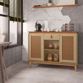 Aparador Buffet Diamante 1G Champagne/Cedro Casa D Móveis FORA DE LINHA