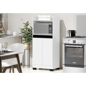 Balcão Jet 2 Portas Branco Preto Primus Móveis 