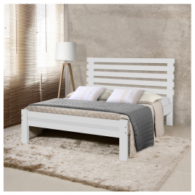 Cama Casal Rebeca New Madeira Branco Atraente Moveis