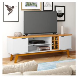 Rack Prism com Adega 1.8 Branco Cinamomo Patrimar Móveis  