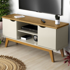 Rack Prism 1.4 Branco Cumaru Patrimar Móveis Sala 