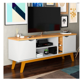 Rack Prism com Adega 1.6 Branco Cumaru Patrimar Móveis