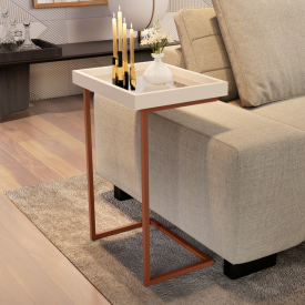 Mesa de Apoio 4774 Perola Pé De Ferro Bronze JB Bechara