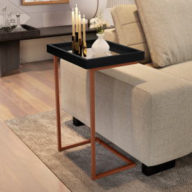 Mesa de Apoio 4774 Preto Pé De Ferro Bronze JB Bechara